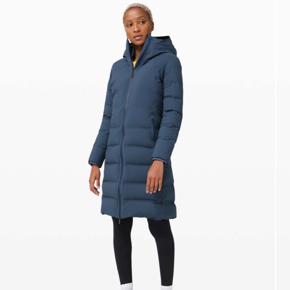 Lululemon Sleet Street Long Parka Iron Blue